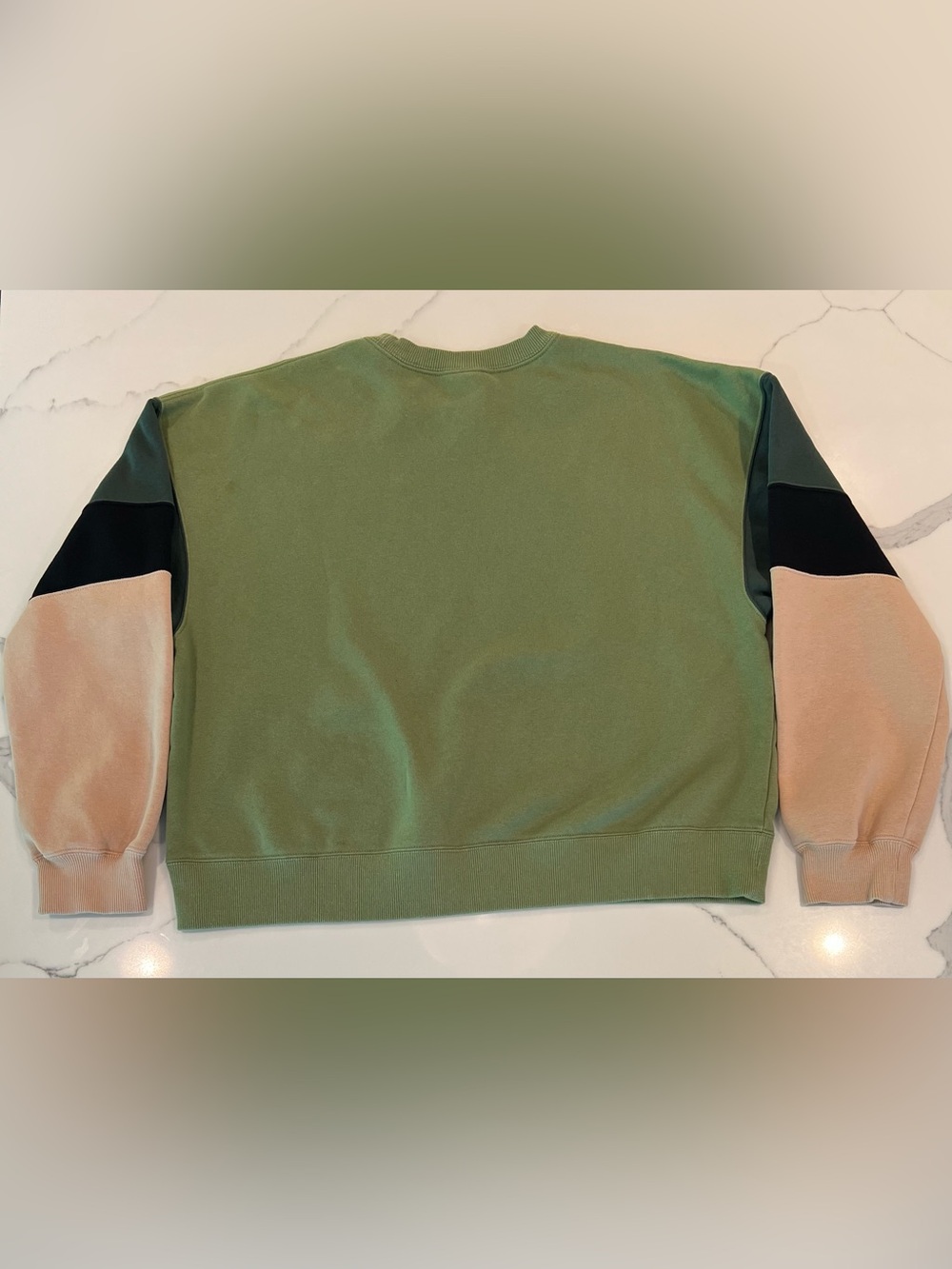 Jordan Colorblock Crewneck Sweatshirt - Olive, Beige, Black - Picture 8 of 11